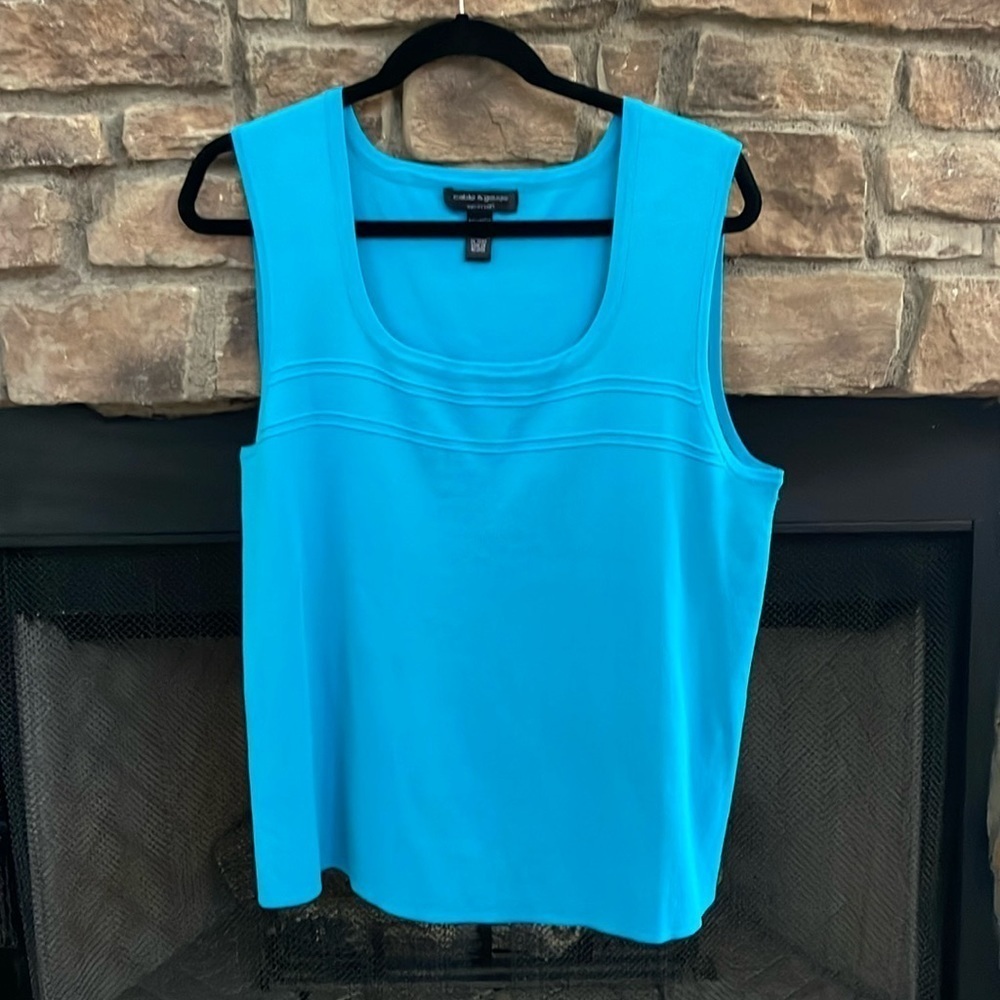 Cable & Gauge Woman blue sleeveless sweater. Size 1X